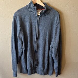 Men's Gray Full-Zip Sweater